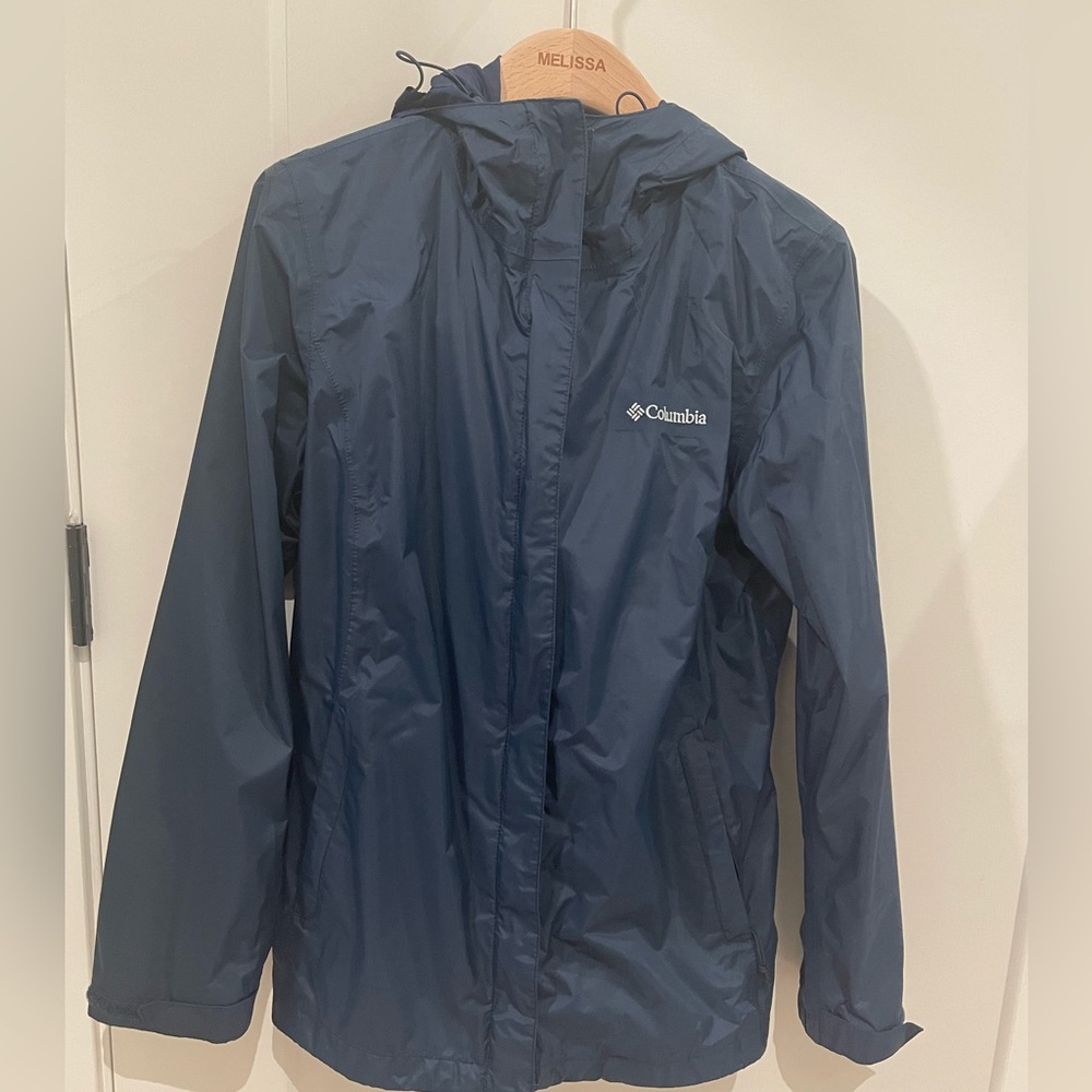 Columbia Navy Omni-Tech Waterproof Windbreaker Jacket – Size S